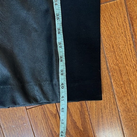 Spanx | Leather-Like Mixed Media Combo Fitted Dress Classic Black Small - Picture 12 of 13